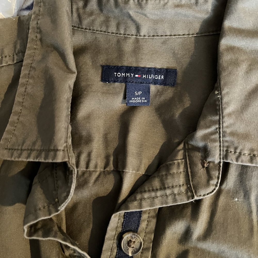 Tommy Hilfiger Olive green khaki shirtdress with belt